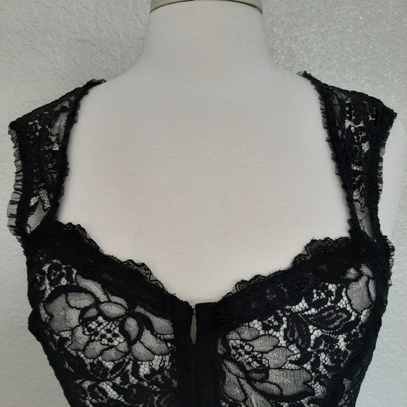 Ann Ferriday Black Lace Corset Blouse - Picture 3 of 12